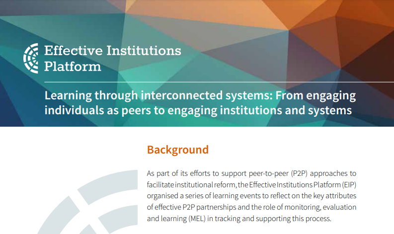 Learning Notes on Key Attributes of Effective P2P Learning for Institutional Reform